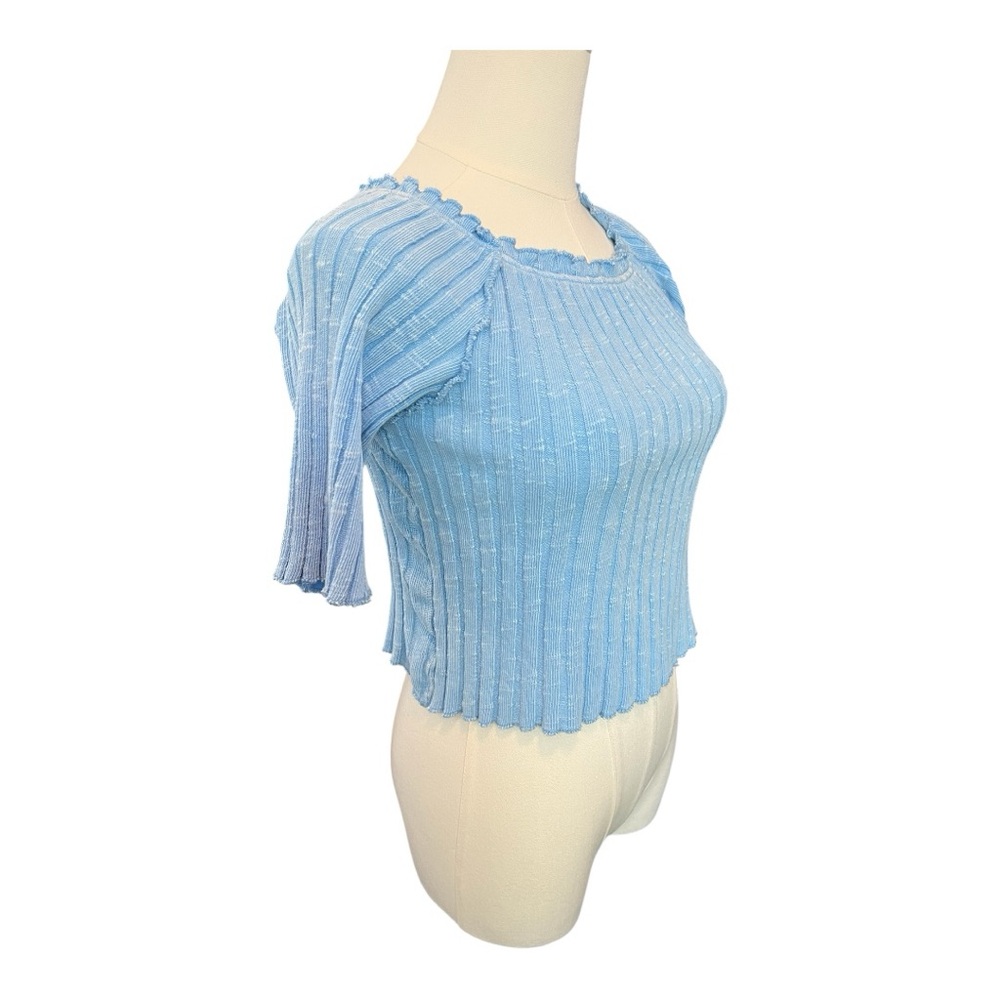 🆕 💙 NWT WE THE FREE “Meant To Be” Crop Tee Placid Blue | Size L - Picture 3 of 8